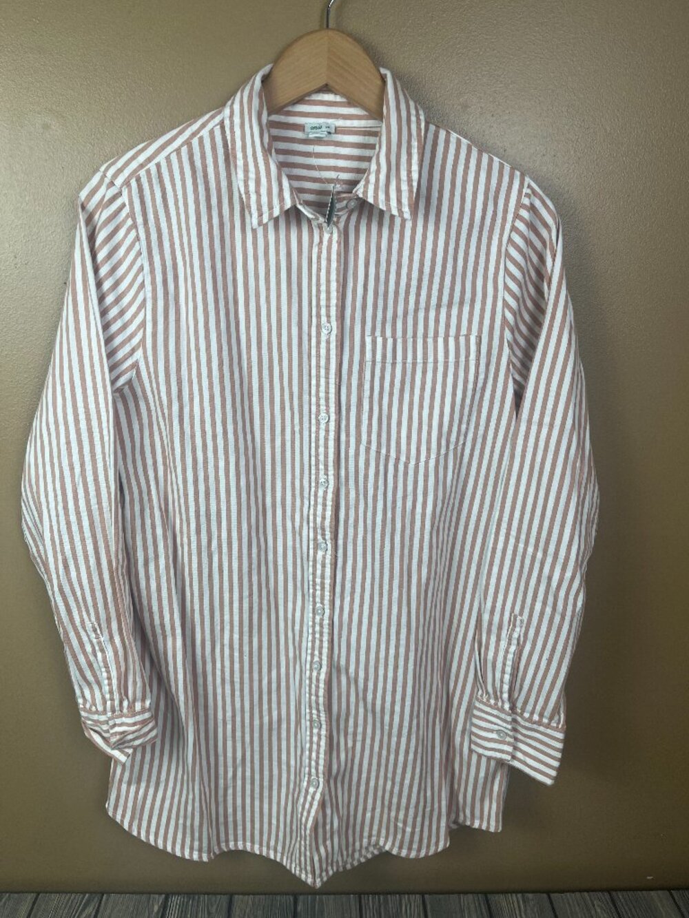 NEW Aerie Striped Button Up Shirt Dress Size Small Neutral